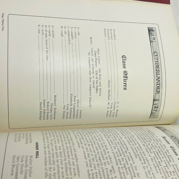 The Cumberlander 1927 Yearbook - Rich Maroon Embossed Cover - Picture 10 of 11